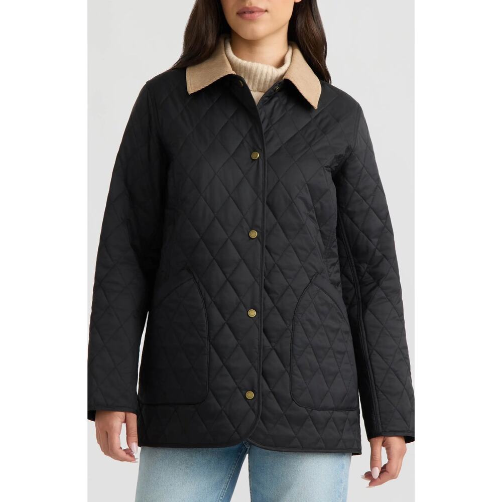 Hunter Black Rachel Diamond Quilted Barn Jacket Size Medium - Picture 2 of 4